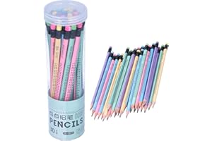 Writing Pencil, 30Pcs HB Pencil Non‑Slip Multi‑Color with Eraser Children Student Writing Drawing Tools With Triangular Barre