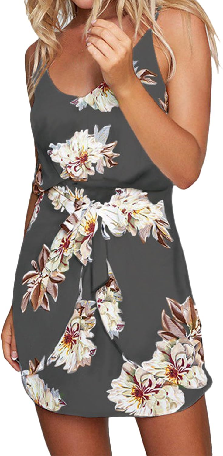 Summer Dresses for Women Beach Dress Mini Dress Sundress Party Dresses Floral Sun Dresses Ladies Sexy V Neck Casual Skater Dress