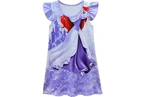 AOVCLKID Little Girls Princess Costume Girls Casual Cartoon Printed Dress