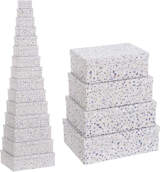 Conjunto de Cajas organizadoras 15 Unidades de cartón Grises - LOLAhome: Amazon.es: Hogar