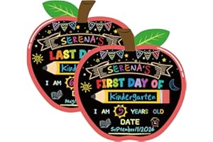 YQUQWN First and Last Day of School Board Double Sided Apple Back to School Sign for Kids Boys Girls Kindergarten Preschool S