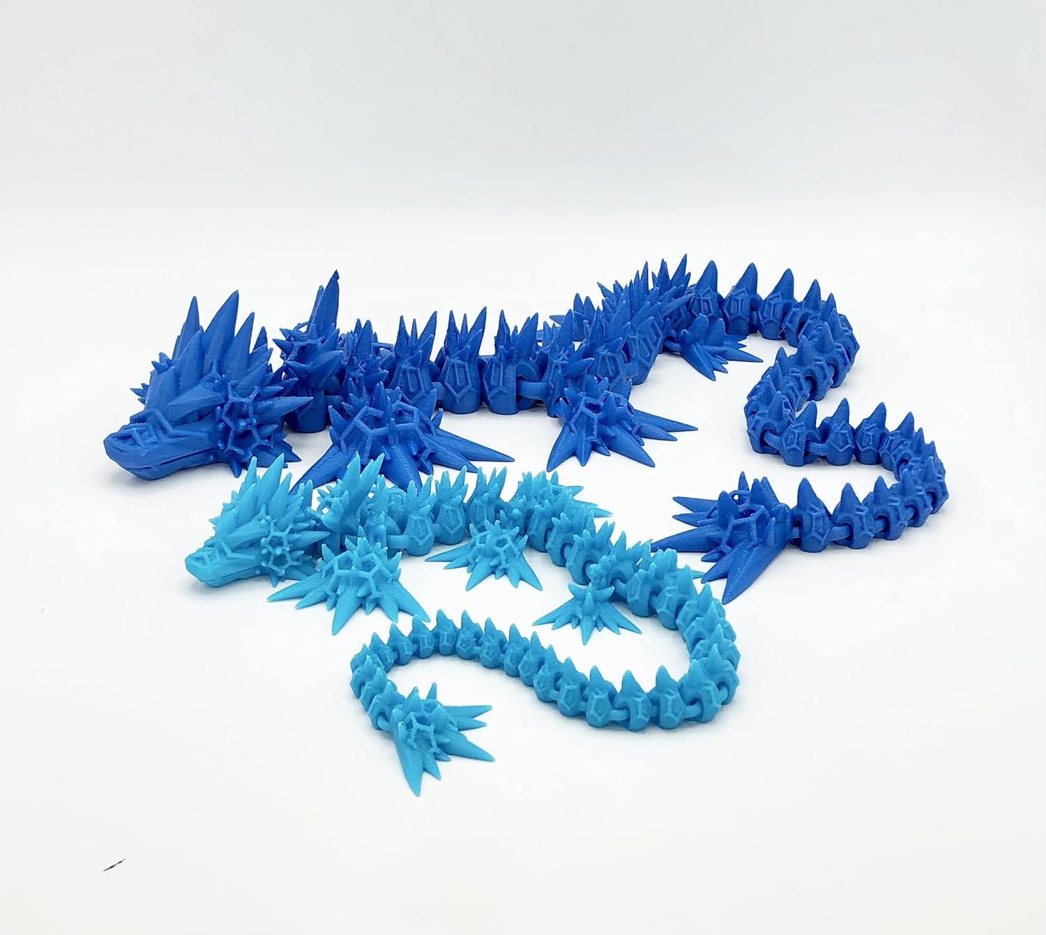 Mixed Media - 3D Printed Articulated Flexi Void Sea Dragon Fidget Toy (Large, Blue)