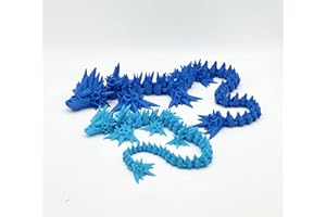 HANDMADE 3D Printed Articulated Flexi Void Sea Dragon Fidget Toy (Small, Sapphire)