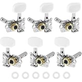 QWORK Guitar String Tuning Peg, Set of 6 Tuner Machine Head, Complete Set with Ferrules and Screws