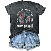 Cayxatiu Christian Shirts for Women Vintage Bible Verse T Shirts Boho Floral Jesus Shirt Wildflowers Graphic Tees Tops
