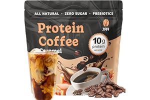 JRR Caramel Protein Coffee Powder – Premium Whey Protein & 100% Natural Cold Brew Coffee – Keto, Low Carb, Zero Sugar, No Artificial Flavors or Sweeteners, 10 Servings (1pc)