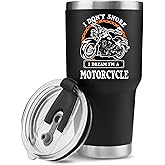 Panvola I Don't Snore I Dream I'm A Motorcycle Stainless Steel Tumbler Snorers Motorcyclist Gift Biker Rider For Dad Husband Boyfriend Uncle Travel Mug (30 oz, Black)