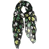 XuoAz St-Patricks-Day-Scarf Green-Shamrock Shawl-Warp Soft Lighweight-Irish-Scarf for Women Girls