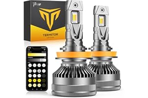 Termitor Latest H11/H9/H8 Smart Light Bulb, Up 15X 0-90,000LM Variable Brightness, 3000K to 6500K App Control Color, One-touch Driving Mode Switching, 360° Adjustable Quick Install, Pack of 2
