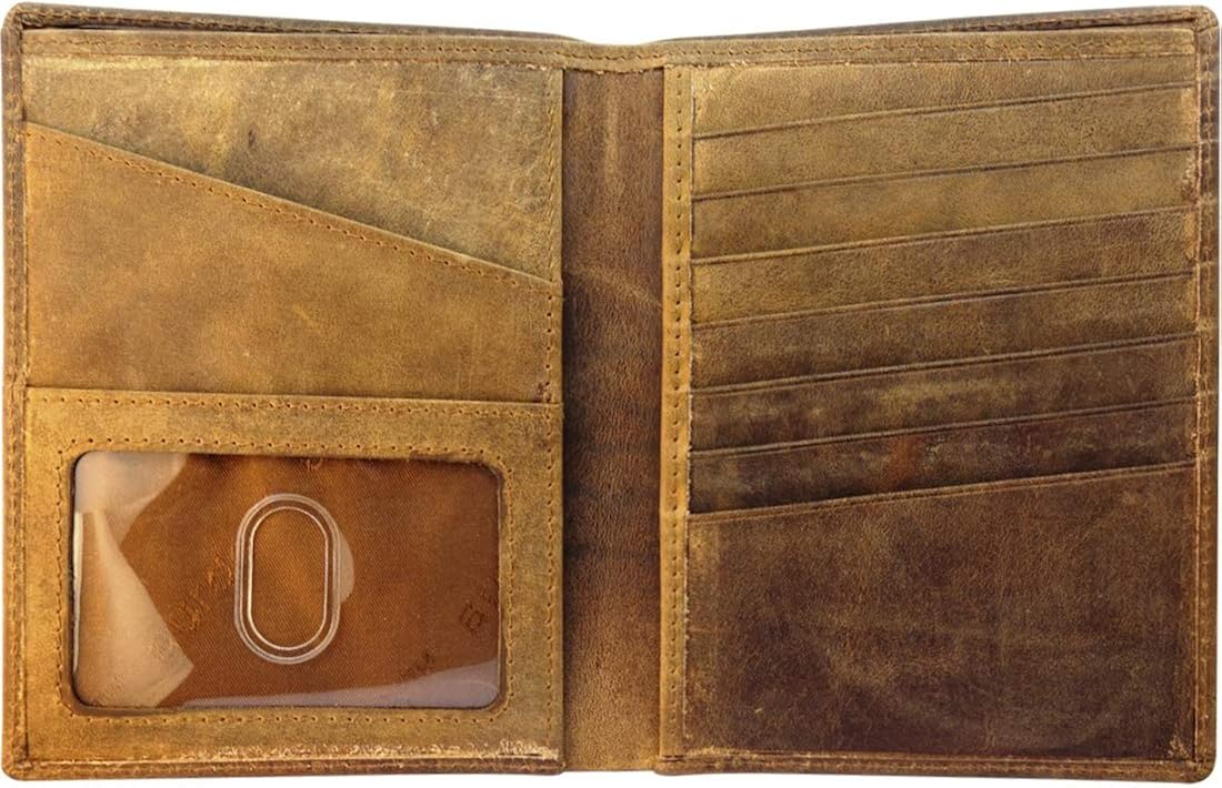AurDo RFID Blocking Real Leather Passport Holder Cover Case & Travel Wallet for Men & Women (Hunter Natural Brown): Clothing
