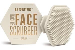 TOOLETRIES Men's Face Scrubber - Premium Silicone Facial Cleansing Brush, Gentle Exfoliator Pad & Soft-Touch Massager - Removes Dead & Dry Skin - Long Lasting Shower Accessories - Sand