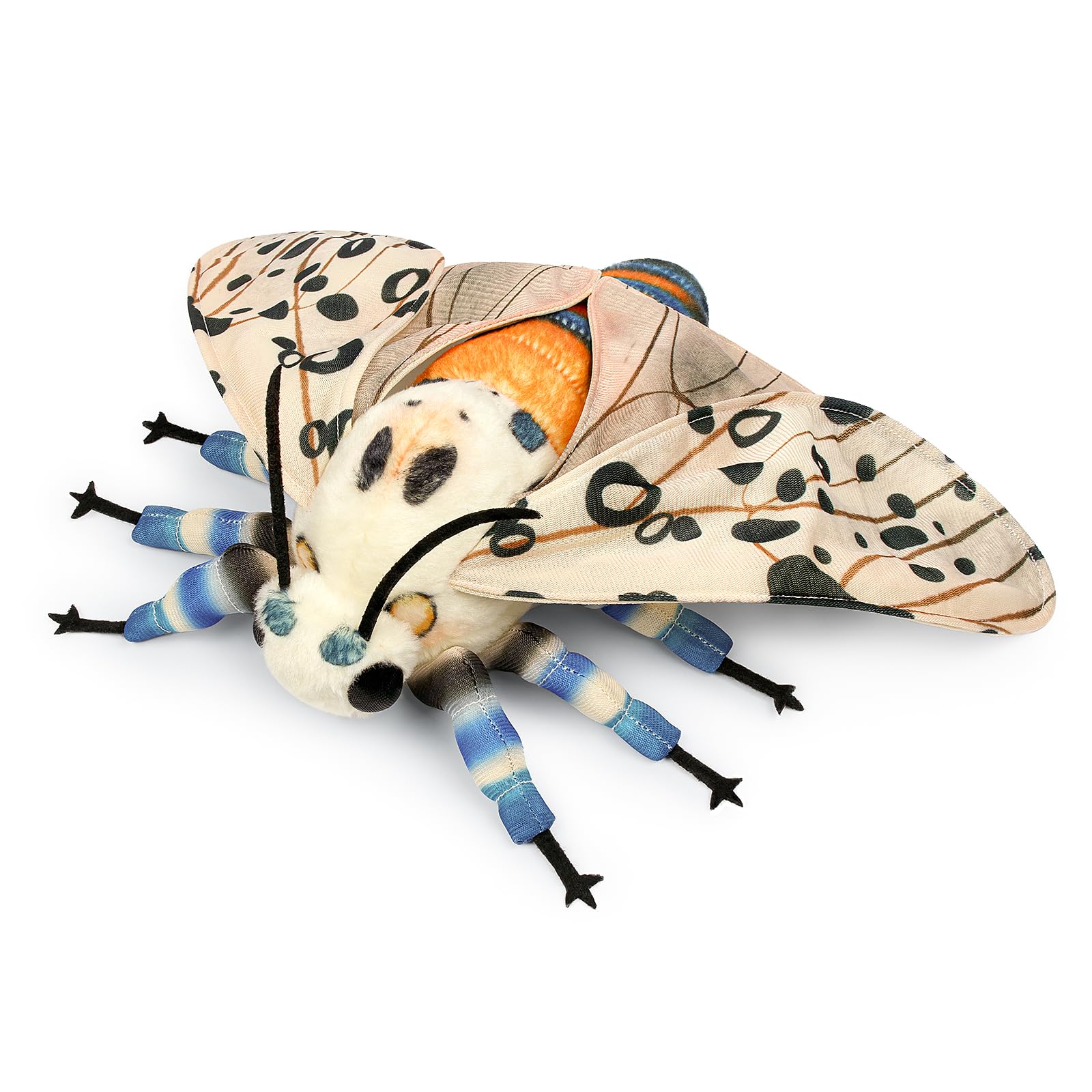 lilizzhoumax Simulation Leopard Moth Plush Toy 10.62inch Soft Realistic Leopard Moth Stuffed Animal Plush Toy for Kids Insect lovers Boys and Girls Gifts Home Decoration