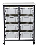 LUXOR MBS-DR-8L Mobile Bin System - Double Row Gray