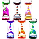Liquid Motion Bubbler Timer Pack of 6 Liquid Bubbler Sensory Toys Fidget Toy Activity Relaxing Desk Toys (Pack of 6)
