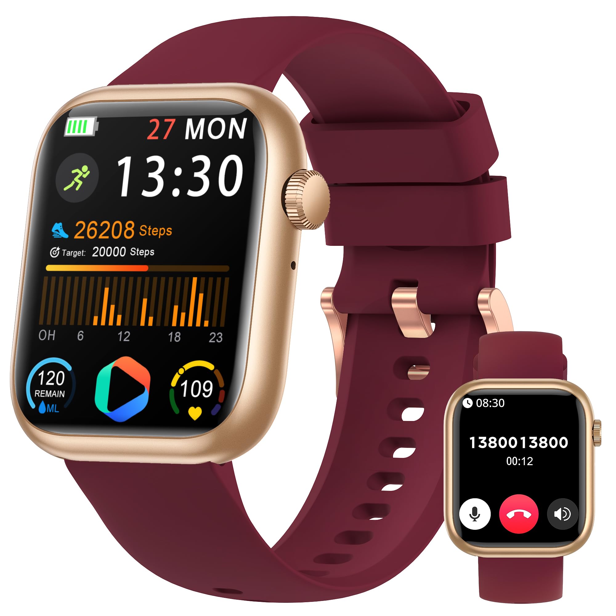 Photo 1 of Smart Watch for Men Women, 1.83" Fitness Watch (Answer/Make Call), Smartwatch with Heart Rate/Blood Pressure, Sleep Tracker, Pedometer, 120+ Sport Modes,IP68 Waterproof Fitness Tracker for Android IOS