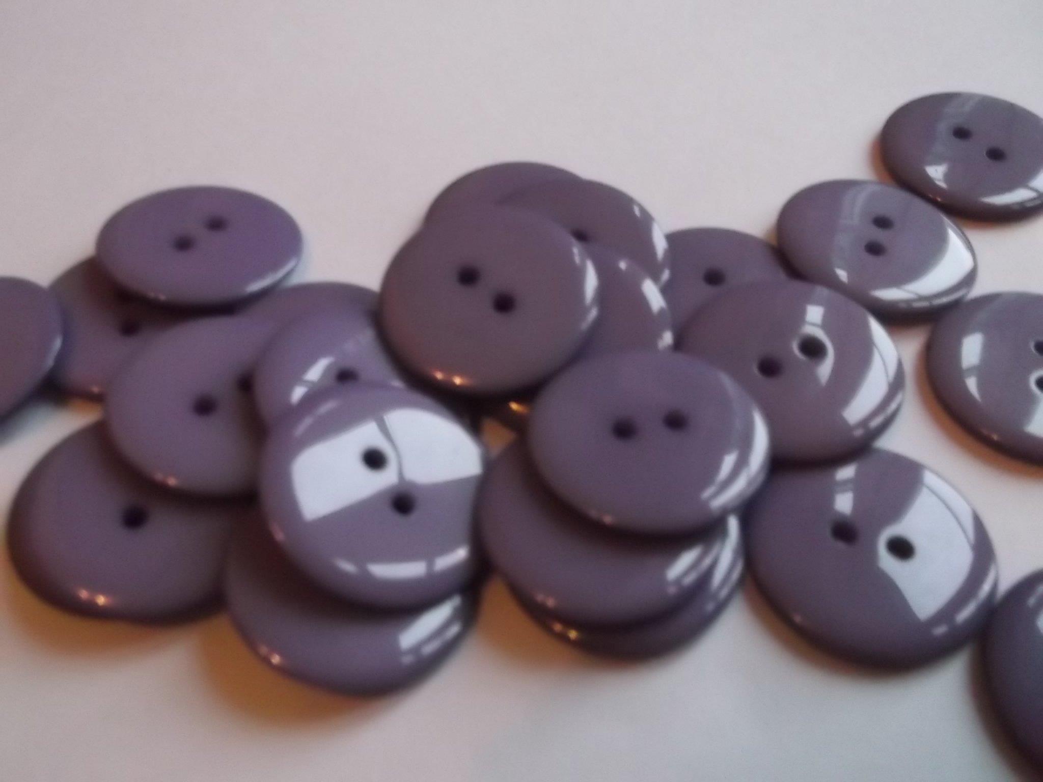 100 Purple Round 23mm Resin Buttons with 2 Sewing Holes. for Clothes Making, Art, Scrapbooking, and Many Other Crafts — image 1