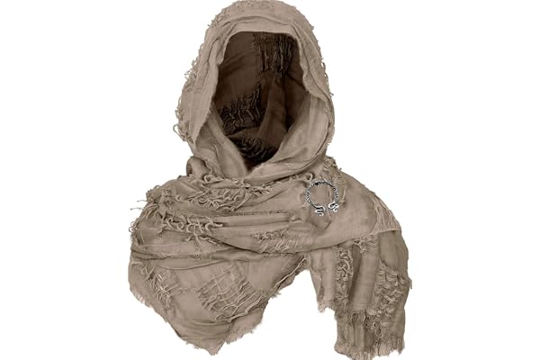 Unisex Desert Scarf with Brooch – Lightweight Wasteland Shawl for Outdoor, Travel & Post-Apocalyptic Style