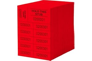 LANCASTER BINGO COMPANY Auction Tickets - 500 Sheets - 10 Numbers per Sheet (Red)