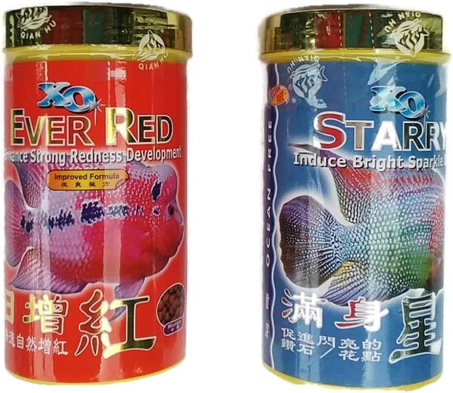 Set 100 l Size M Pellets Ever Red, Starry Ocean Free Xo Flowerhorn Fish Food