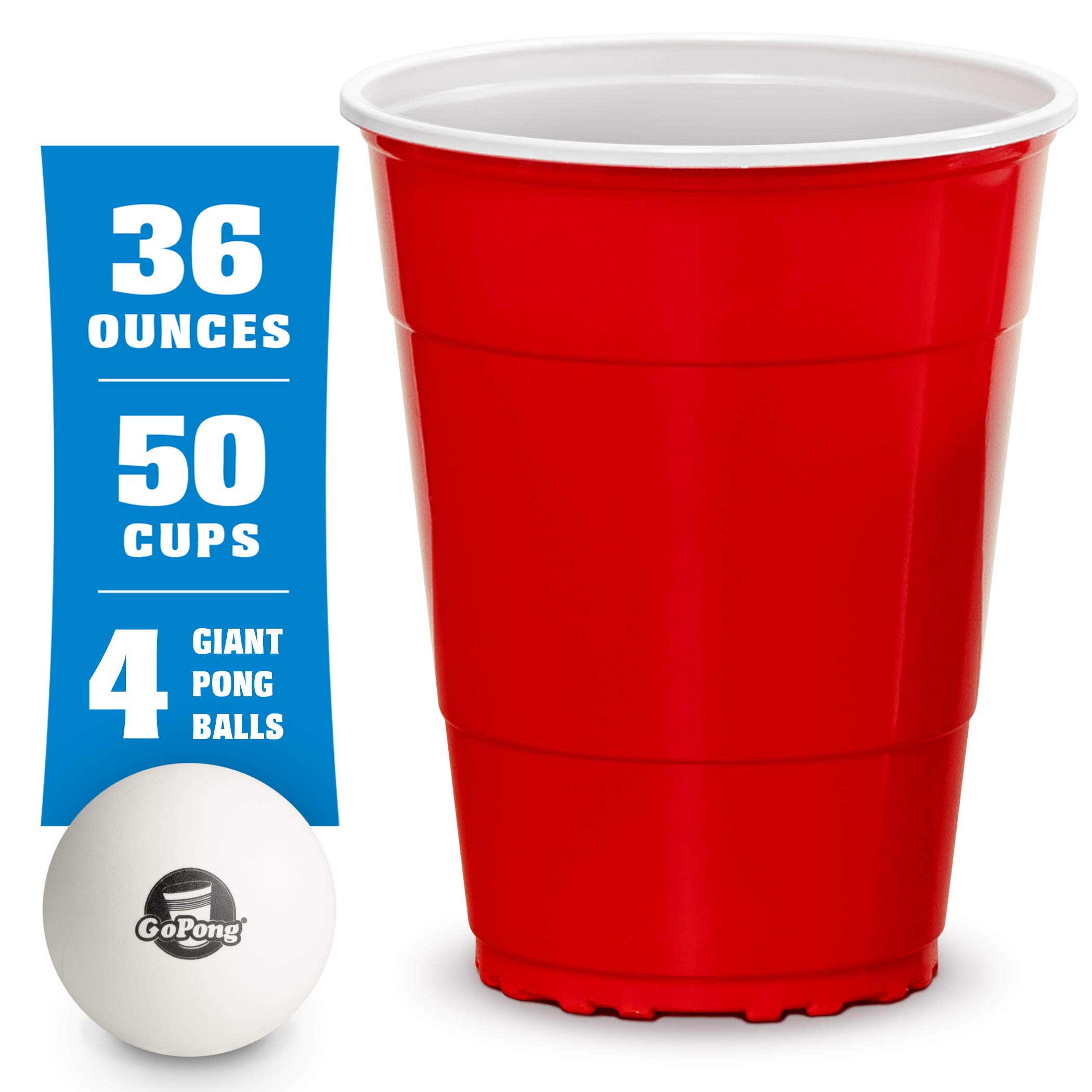 Gobig 36oz Giant Red Party Cups 50 Pack Holds Twice As Much As Standard Party Cups Includes 4 Xl Pong Balls Pricepulse