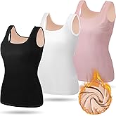 Breathffy Women Thermal Tank Top - Loose Fit Plus Size Thick Warm Sleeveless Warm Fleece Lined Camis Underwear Top Base Layer