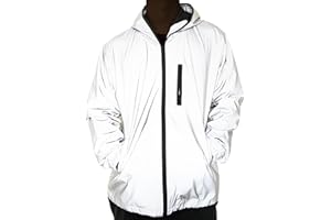 fangfei Reflective Coat Hooded Windbreaker Fashion Runing Pocket Jacket