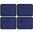 Pyrex 7211-PC 6-Cup Blue Plastic Food Storage Lid, Made in USA - 4 Pack