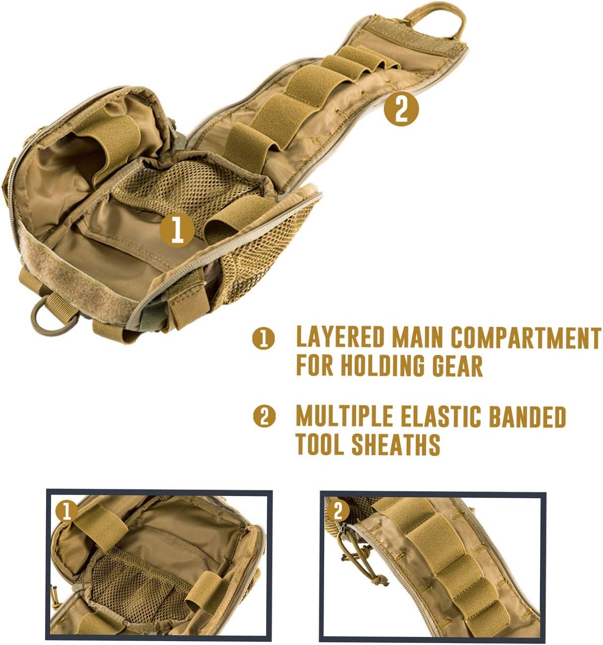 OneTigris Empty IFAK Pouch 8" X 5" MOLLE Trauma Bag With Carry Handle And D- Ring For Camping Hunting Hiking Wilderness Car Home Office Sports (Black - Basic Version