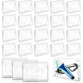BadenBach 24 Pcs Mini Clear Makeup Bags, 5.9" x 5.1"x1.4" PVC Organizer Bag | Waterproof, Reusable, Plastic Zipper Pouch, for Travel Toiletries, Cosmetics, Swimsuit, Bikini, Bathing Suit Storage