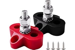 1/4" Single Stud Battery Junction Posts, Ampper M6 Heavy Duty Power and Ground Junction Block Power Distribution Studs Termin