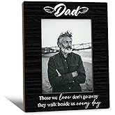 Beliran Dad Memorial Gifts Picture Frame 5x7, In Loving Memory Photo Frame, Memorial Gifts for Loss of Dad, They Walk Beside us Every Day Sympathy Wooden Picture Photo Frames for Desk Home Room Decor