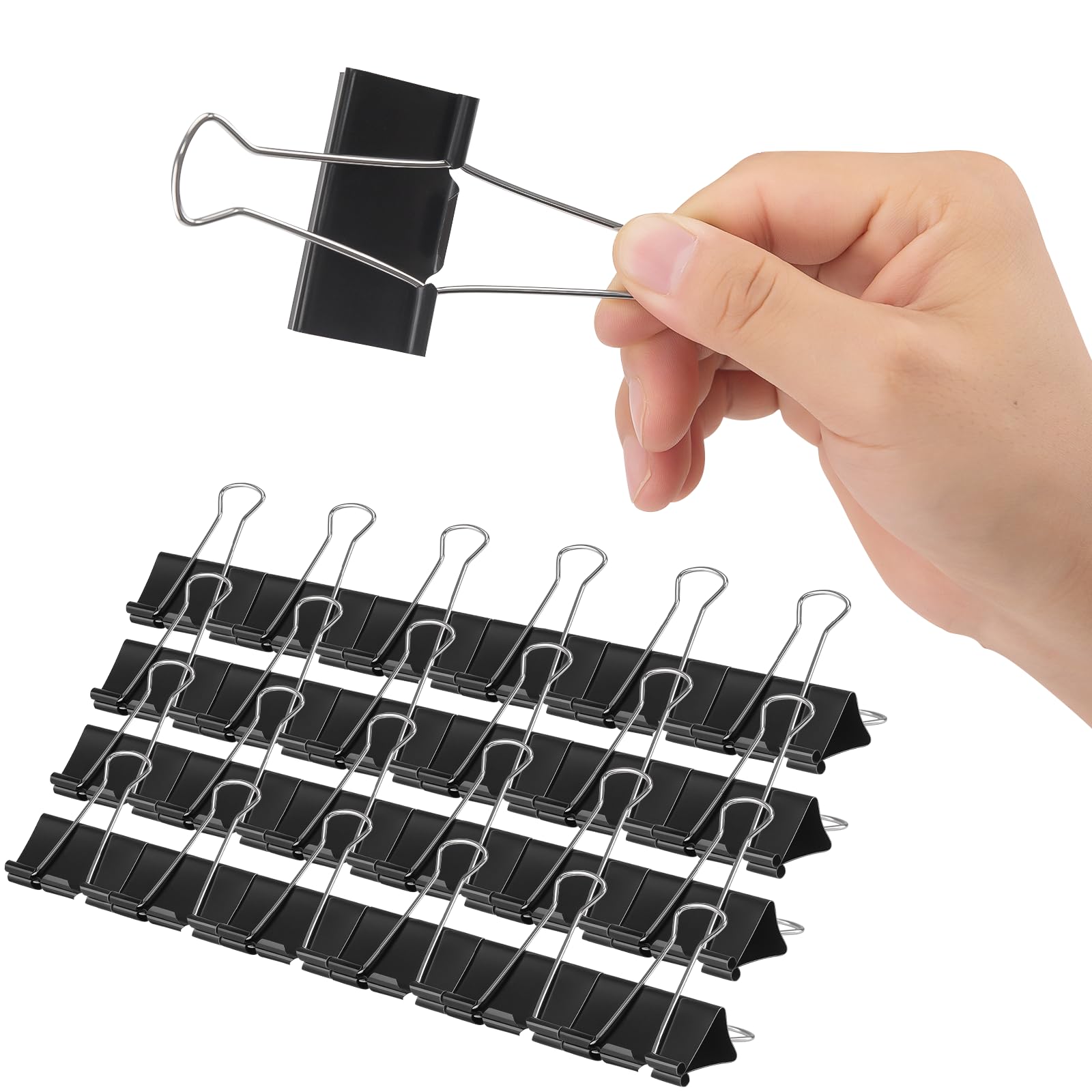 Photo 1 of 2 Inch 32 Pack Extra Large Binder Clips, Jumbo Paper Clips, Big Paper Clamps, Binder Clips Large Size for Home, School and Office Supplies