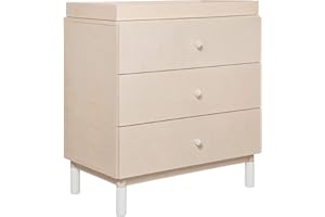 Babyletto Gelato 3-Drawer Changer Dresser with Removable Changing Tray in Washed Natural and White, Greenguard Gold Certified