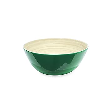 Saveur et Dégustation KA1532 Salatschüssel aus Bambusholz, Rot/Blau/Grün, 25 x 25 x 12 cm
