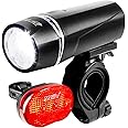 BV Bicycle Light Set Super Bright 5 LED Headlight, 3 LED Taillight, Quick-Release