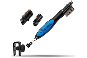Frogger BrushPro Latch-It Golf Club Cleaner, Ergonomic Grip and Latch-it Magnet - Professional Golf Club Brush and Groove Cleaner for Golfers