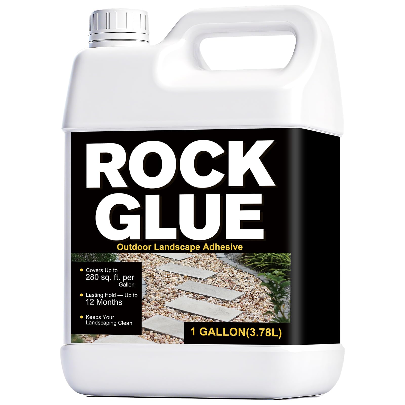 Photo 1 of Teexpert Rock Glue for Landscaping – 1 Gallon Outdoor Gravel Binder for Pea Pebbles, Small Stones – Strong Bond, Water Permeable, Weather Resistant – Ideal for Pathways, Patios, Driveways, Yards