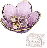 Purple Flower Jewelry Dish Glass Ring Dish Jewelry