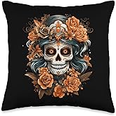 Day Of The Dead I Sugar Skull I Dia De Los Muertos Throw Pillow