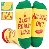 HAPPYPOP Funny Food Socks for Women - Men Steak Ramen Gifts, Ramen Hot Dog Socks