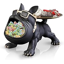 Tirelire Résine Décorative Tirelire Bouledogue Français Jannlimt - Design Moderne Résine - Noir - Décoration Intérieure Cadeau Tirelire Résine Design