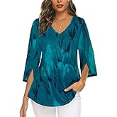 Tencole Womens Tops 2025 Summer Trendy Dressy Shirts 3/4 Sleeve Blouses Tunic V Neck Casual