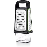 OXO Good Grips Etched Box Grater with Removable Zester, 4.5"L x 3.4"W x 12"H, Steel