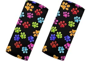 BIGCARJOB Cute Paw Luggage Handle Wrap for Suitcase,Set 2 Pcs Cartoon Paw Print Travel Accessories for Women Girls Personalized Luggage Handles Wrap Grips No-Slip Door Handle Protector Covers