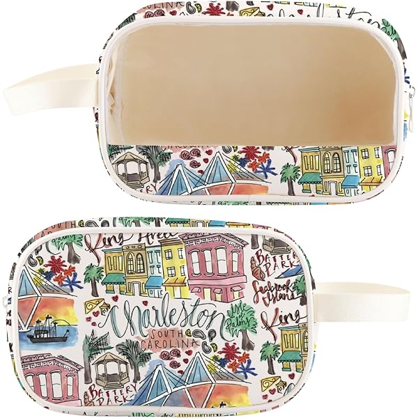 BLUPARK Kosmetiktasche South Carolina Design - Reise-Make-up-Tasche, 23,5x17 Cm, Aus Polyester, Waschbar