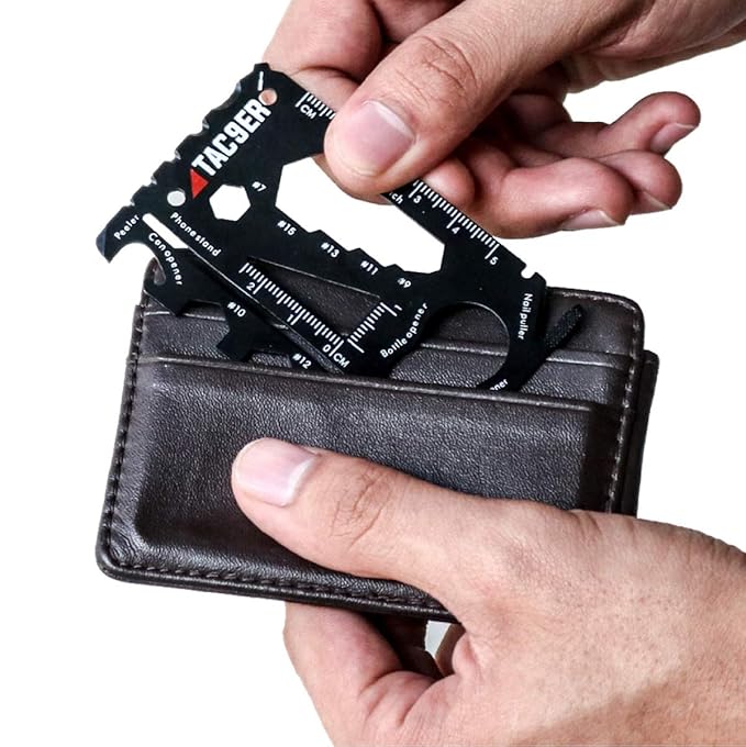 TAC9ER 22in1 Wallet Multitool Credit Card Sized Survival Tool Fits in
