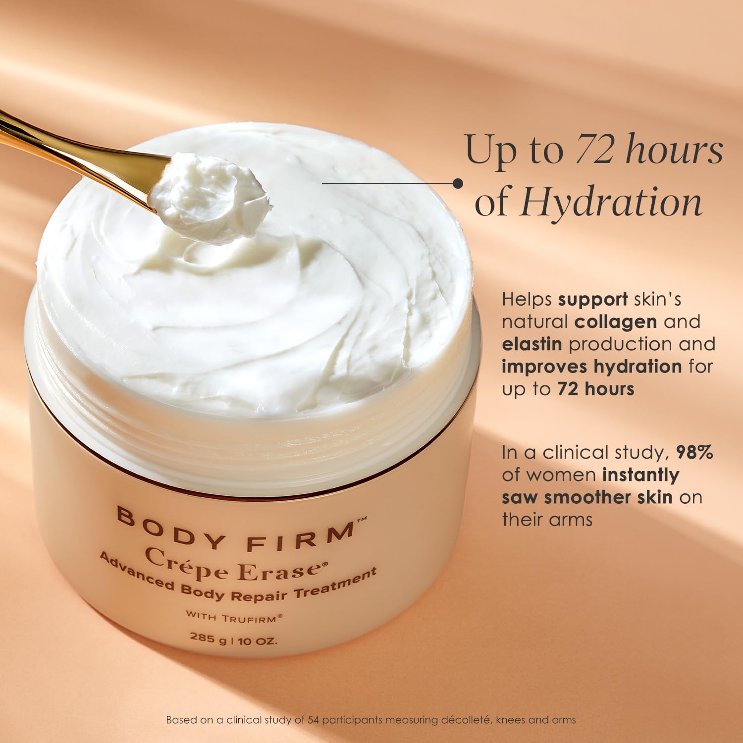 BODY FIRM Crepe Erase Body Repair Treatment, Anti-Aging Wrinkle Cream, Support Skins Natural Elastin & Collagen Production - 10oz