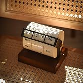 MEMORY FISH Rotary Perpetual Desk Calendar,Wooden Wheeling Calendar Month Week Day Date Display for Home Office,Reusable Reminder List Travel Record Card (Wheel Perpetual Calendar)