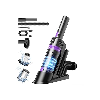 Handheld Vacuum Cordless Rechargeable 2-Speed Modes| 3-in-1 Portable Cordless Vacuum Cleaner with Charging Dock, for Car Home Office and Pet Hair (Purple)