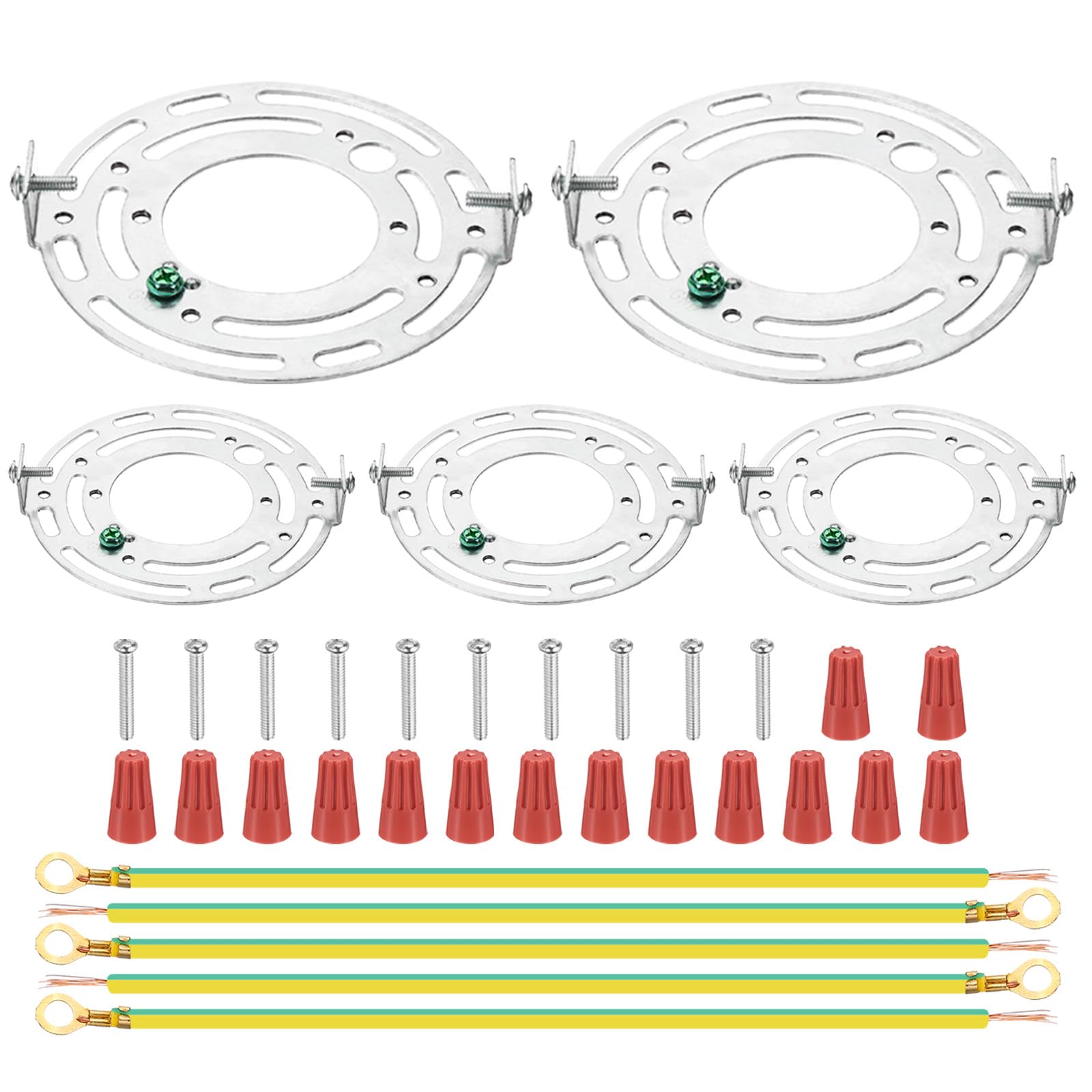 PATIKIL 105mm (4.13") Universal Light Fixture Mounting Bracket Kit, 5 Set Light Crossbar Round Ceiling Plate with Screw for Wall Light Ceiling Light Pendant Chandelier